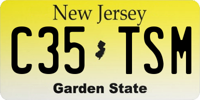 NJ license plate C35TSM