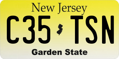 NJ license plate C35TSN