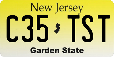NJ license plate C35TST