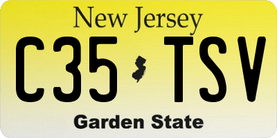 NJ license plate C35TSV