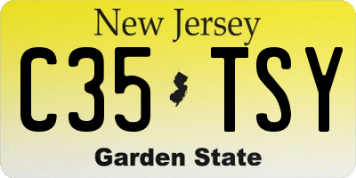 NJ license plate C35TSY