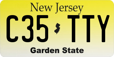 NJ license plate C35TTY
