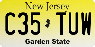 NJ license plate C35TUW