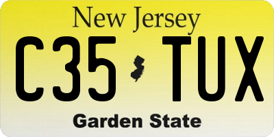 NJ license plate C35TUX