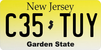NJ license plate C35TUY