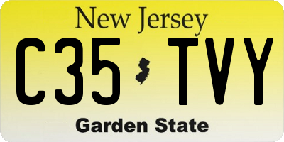 NJ license plate C35TVY