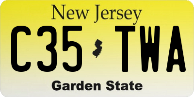 NJ license plate C35TWA