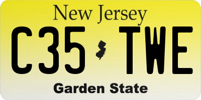 NJ license plate C35TWE