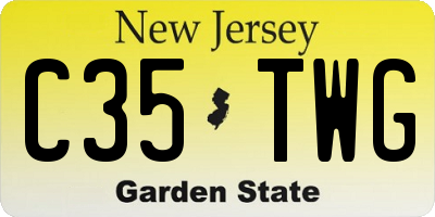 NJ license plate C35TWG
