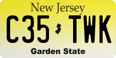 NJ license plate C35TWK