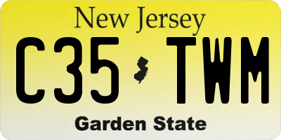 NJ license plate C35TWM