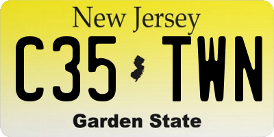 NJ license plate C35TWN