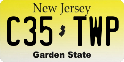 NJ license plate C35TWP