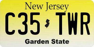 NJ license plate C35TWR