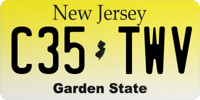 NJ license plate C35TWV