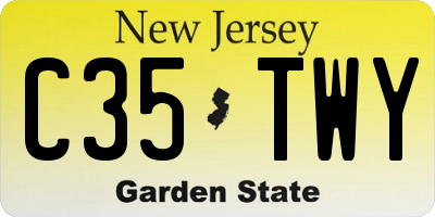 NJ license plate C35TWY
