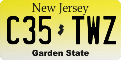 NJ license plate C35TWZ