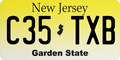 NJ license plate C35TXB