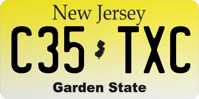NJ license plate C35TXC