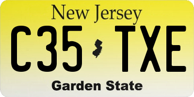 NJ license plate C35TXE