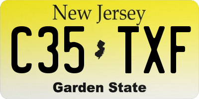 NJ license plate C35TXF