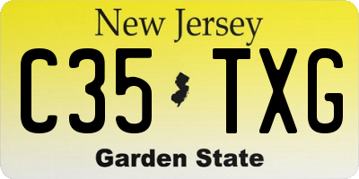 NJ license plate C35TXG