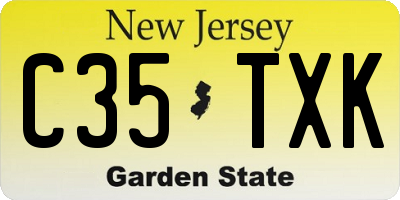 NJ license plate C35TXK