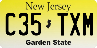 NJ license plate C35TXM