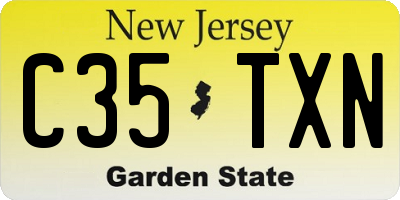 NJ license plate C35TXN