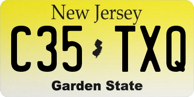 NJ license plate C35TXQ