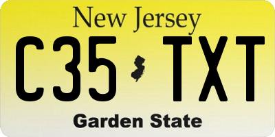 NJ license plate C35TXT