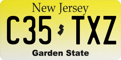 NJ license plate C35TXZ