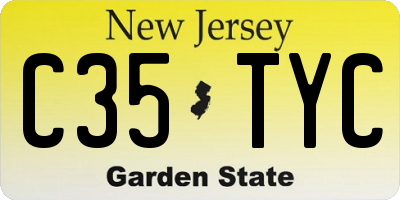 NJ license plate C35TYC