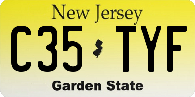 NJ license plate C35TYF
