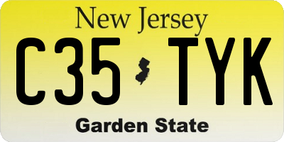NJ license plate C35TYK