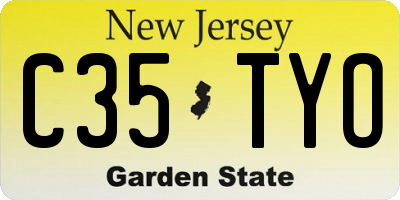 NJ license plate C35TYO