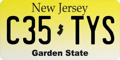 NJ license plate C35TYS