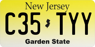 NJ license plate C35TYY