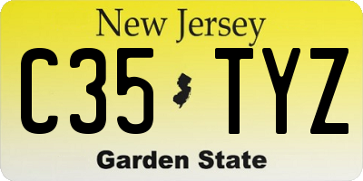 NJ license plate C35TYZ
