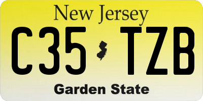 NJ license plate C35TZB