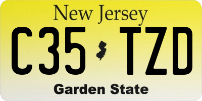 NJ license plate C35TZD