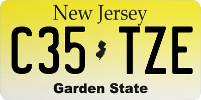 NJ license plate C35TZE