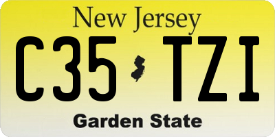 NJ license plate C35TZI