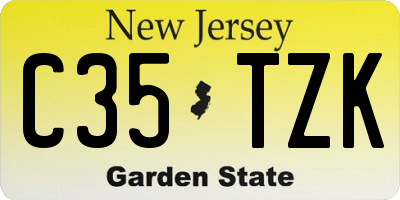 NJ license plate C35TZK
