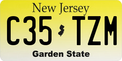 NJ license plate C35TZM