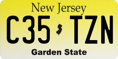 NJ license plate C35TZN