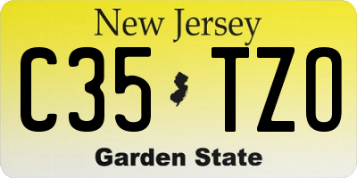 NJ license plate C35TZO