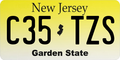 NJ license plate C35TZS
