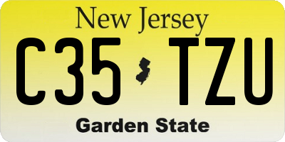 NJ license plate C35TZU