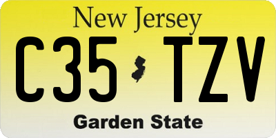 NJ license plate C35TZV